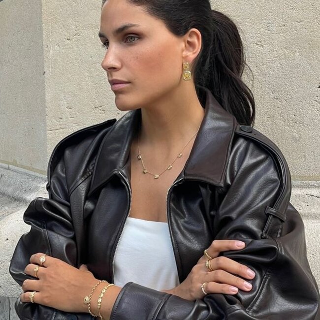 Ketting met vintage look stenen - 32494Y