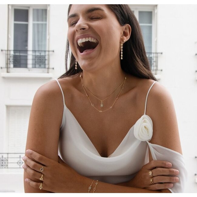 Ketting met ronde pastelstenen - 32495Y