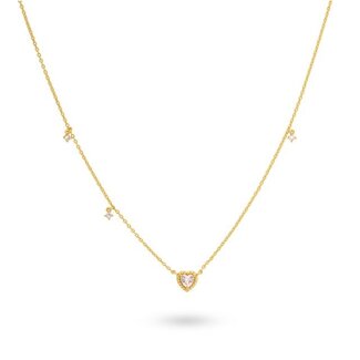 24Kae Ketting met roze hartjes steen - 32496Y