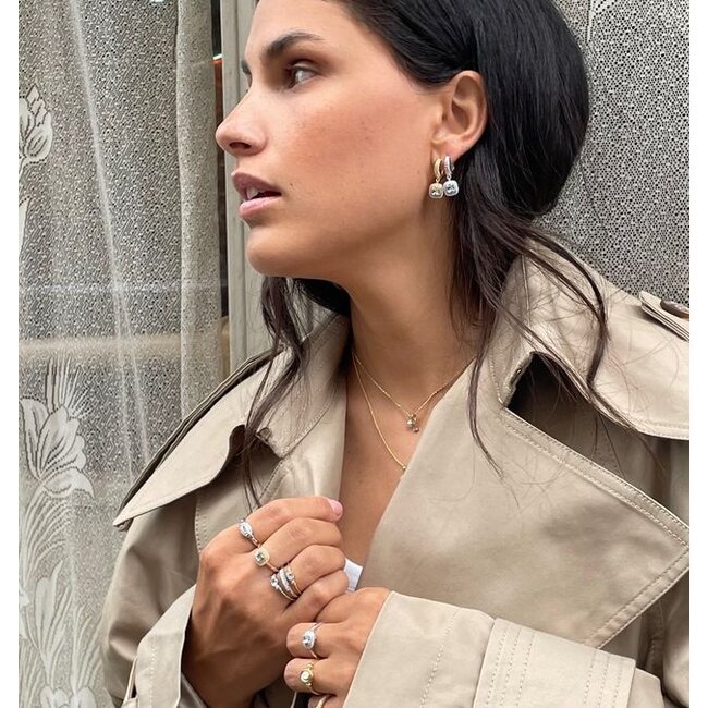 Oorring met vintage look bedel - 424136S