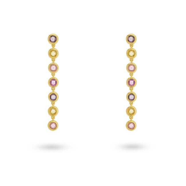 Oorbel met gekleurde stenen - 424139Y