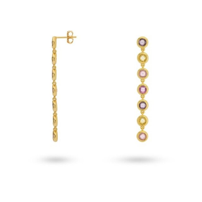 Oorbel met gekleurde stenen - 424139Y