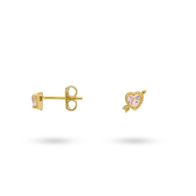 Oorstud met roze steen - 424141Y