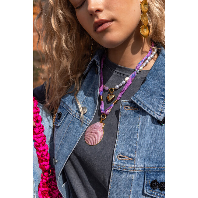 Nomads bandana ketting met schelp