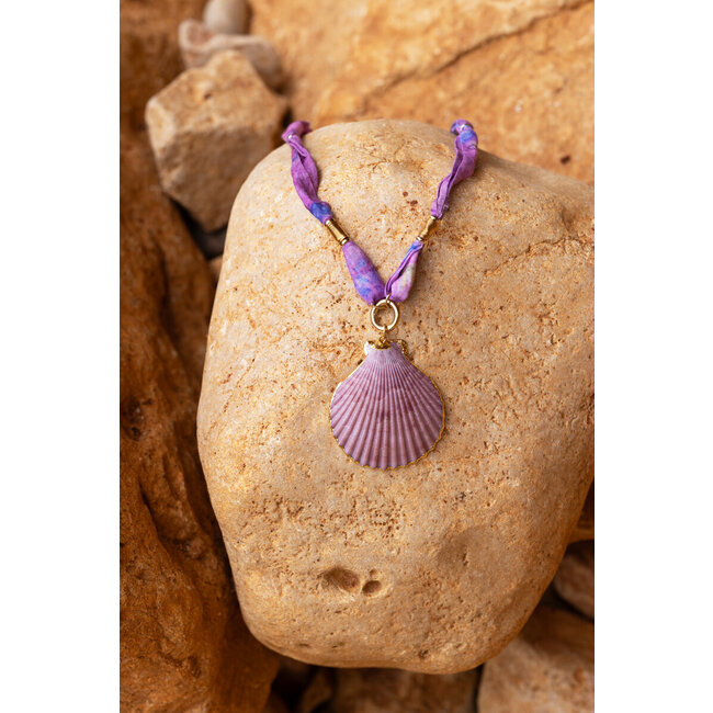Nomads bandana ketting met schelp