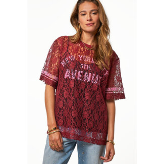 My Jewellery Donkerrode kanten top "New York Avenue"