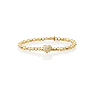Sparkling Jewels Heart Disc Armband Zirconia