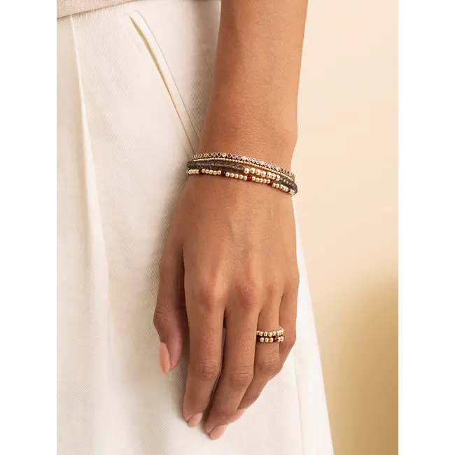 Reverse Roundel Armband Ruby Quartz