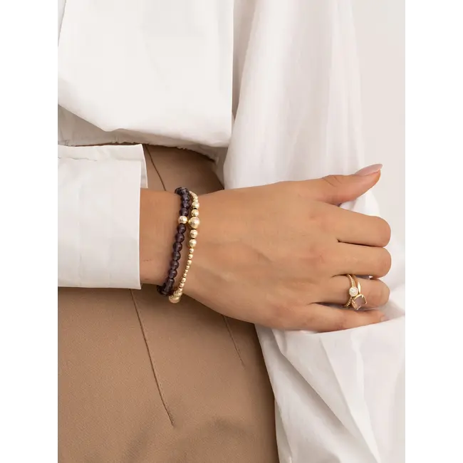 Saturn Armband Small Aubergine Quartz