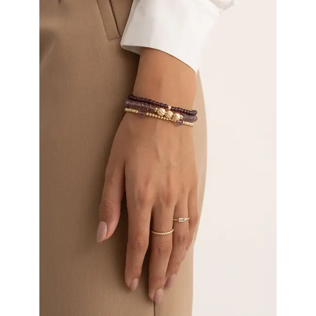 Saturn Armband Small Aubergine Quartz