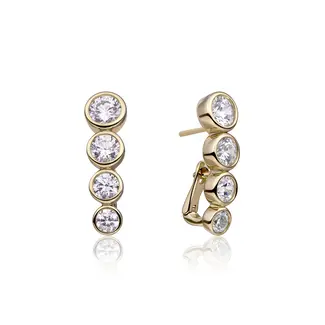 Sparkling Jewels Tube Push Back Oorbellen Zirconia