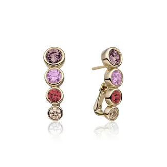 Sparkling Jewels Tube Push Back Oorbellen Multicoloured Zirconia