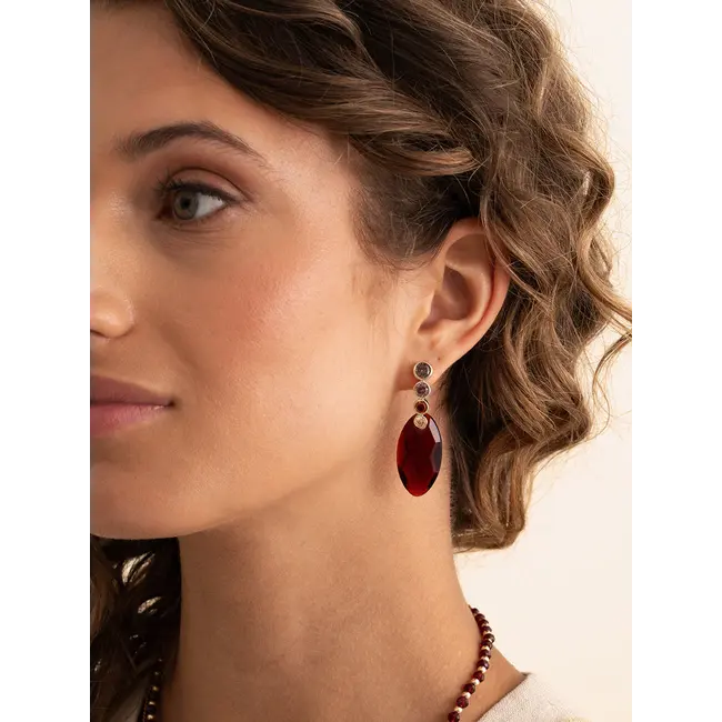 Tube Push Back Oorbellen Multicoloured Zirconia