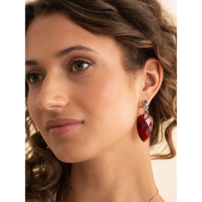 Tube Push Back Oorbellen Multicoloured Zirconia