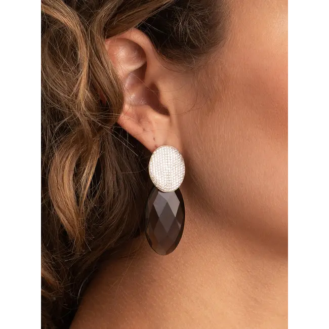 Fuse Push Back oorbellen Zirconia