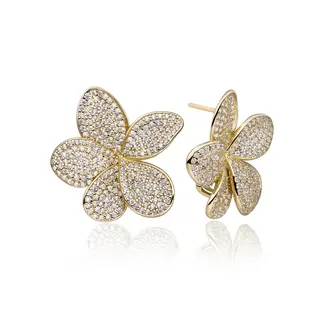 Sparkling Jewels Flora Push Back Oorbellen Zirconia