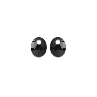 Sparkling Jewels Oorbel Edelstenen Small Oval Onyx