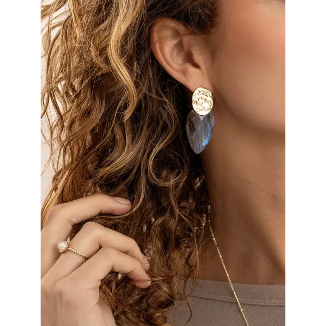 Oorbel Edelstenen Blossom Labradorite