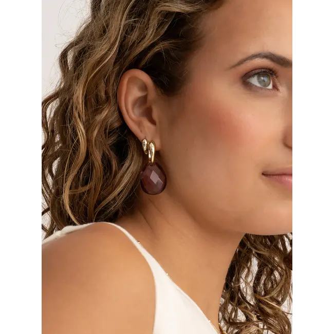 Oorbel Edelstenen Afterglow Aubergine Quartz