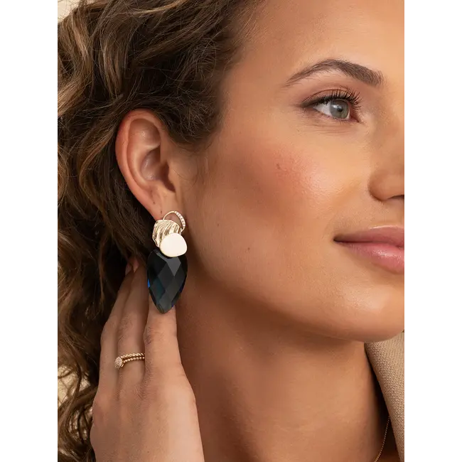 Oorbel Edelstenen Blossom Ocean Topaz Quartz