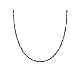 Sparkling Jewels Kralen Ketting 2mm Onyx 42cm +2cm