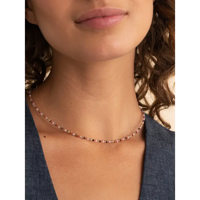 Kralen Ketting 2mm Multi Gem 42cm +2cm