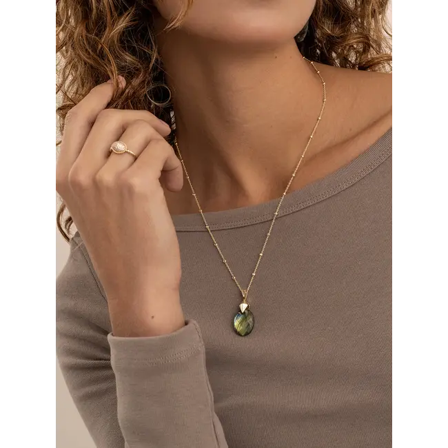 Small Faceted Ball Chain Ketting - 50cm