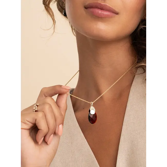 Pendant Edelsteen Medium Oval Ruby Quartz