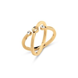Melano Jewelry Twisted Tron ring - Goudkleurig