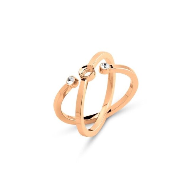Twisted Tron ring - Rosékleurig
