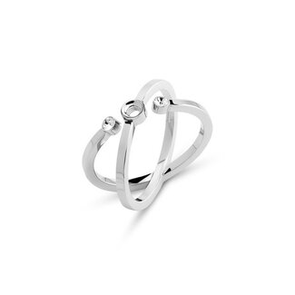 Melano Jewelry Twisted Tron ring - Zilverkleurig