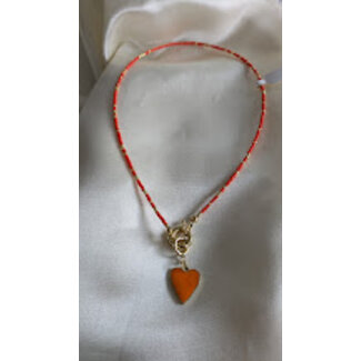 Fushi Amsterdam Ketting Met Fijne Kralen 1MM - Oranje