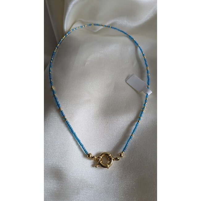 Ketting Met Fijne Kralen 1MM - Blauw