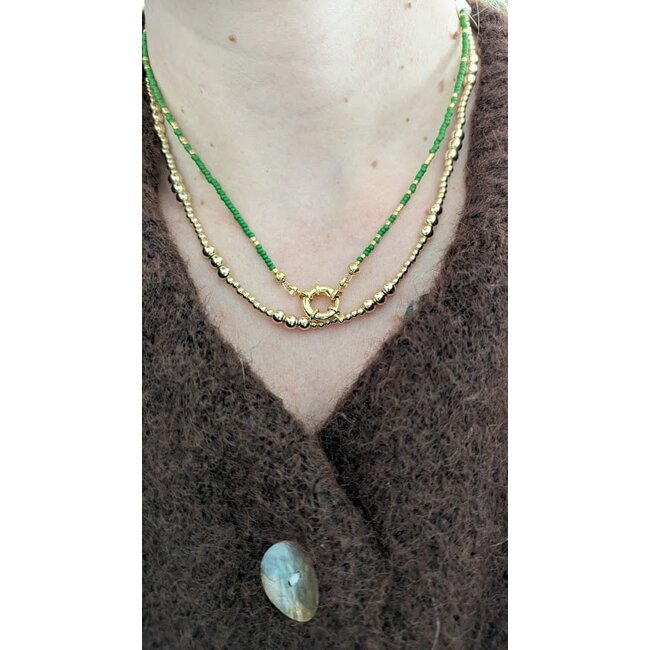 Ketting Met Fijne Kralen 1MM - Geel