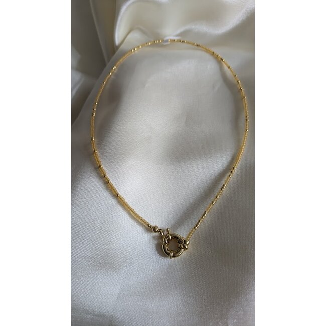 Ketting Met Fijne Kralen 1MM - Geel