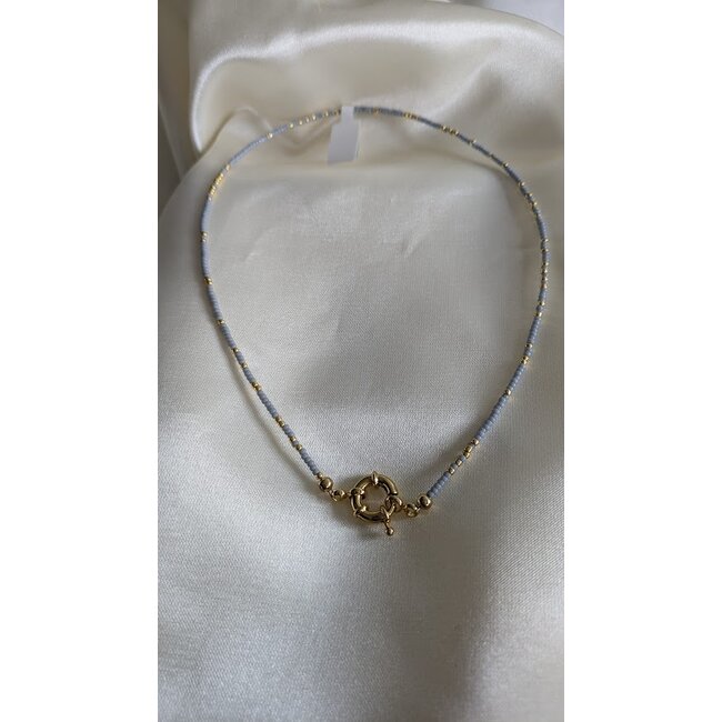 Ketting Met Fijne Kralen 1MM - Grijs