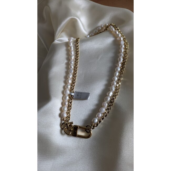 Dubbele ketting met parels