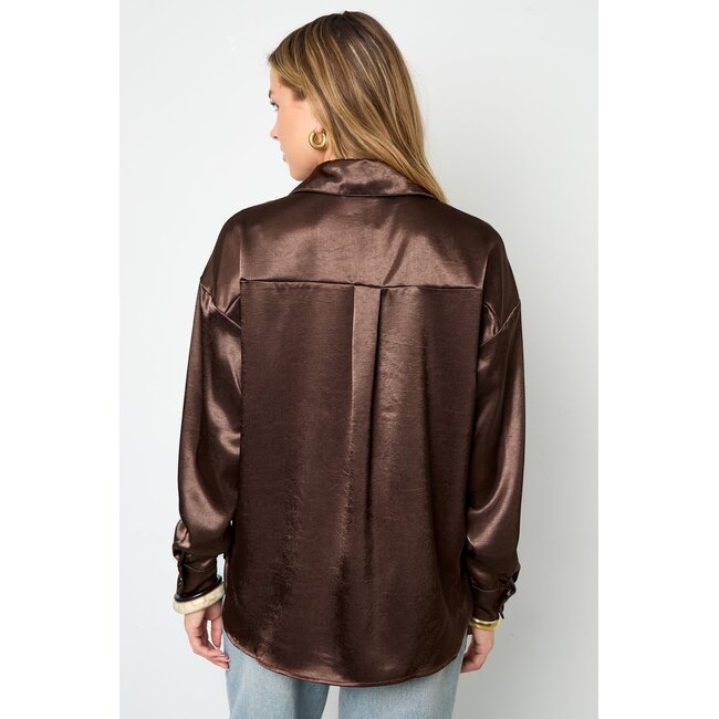 Blouse met zijden look