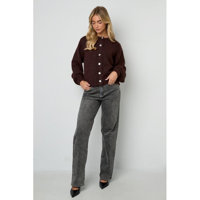 Gebreid vest - Donkerbruin