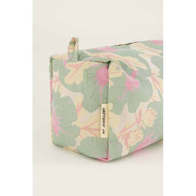 Groene toilettas set met jacquard