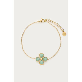 My Jewellery Botanical armband met lichtblauwe klaver