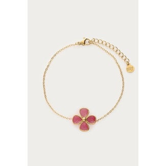 My Jewellery Botanical armband met roze klaver
