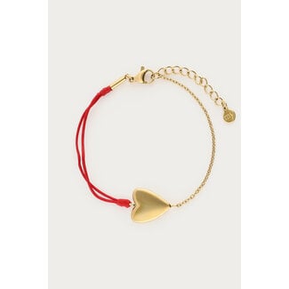 My Jewellery Rode touw armbandje met hartje