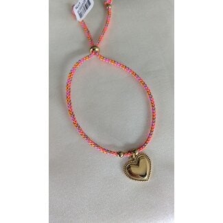 My Jewellery Gekleurd touw armbandje - Roze