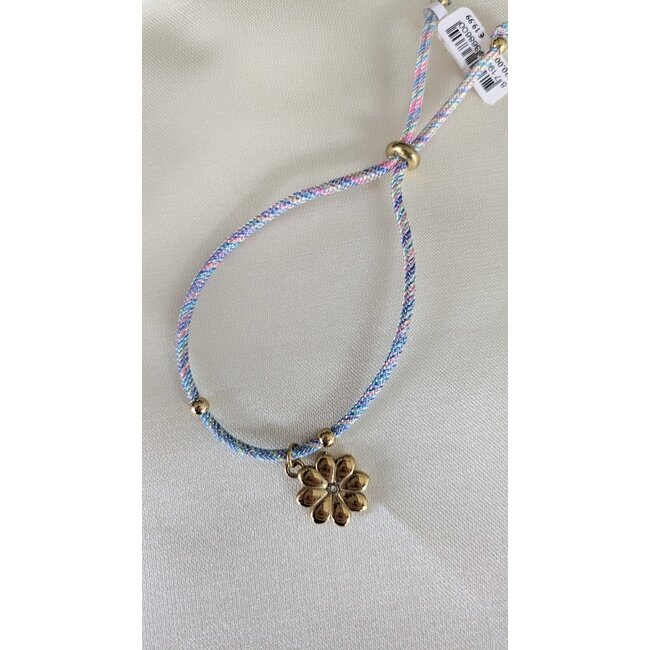 Gekleurd touw armbandje - Blauw