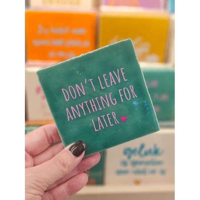 Tegeltje - Don't leave anything for later