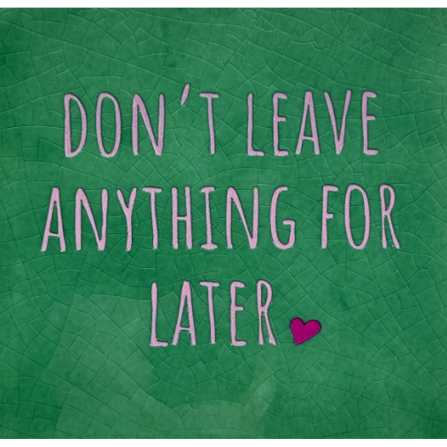 Tegeltje - Don't leave anything for later