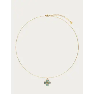 My Jewellery Botanical ketting met lichtblauwe klaver