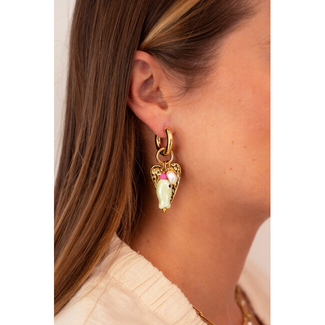 Mer oorringen met vis en hartje