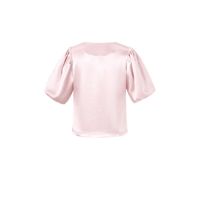 Statement top met pofmouwen - Roze
